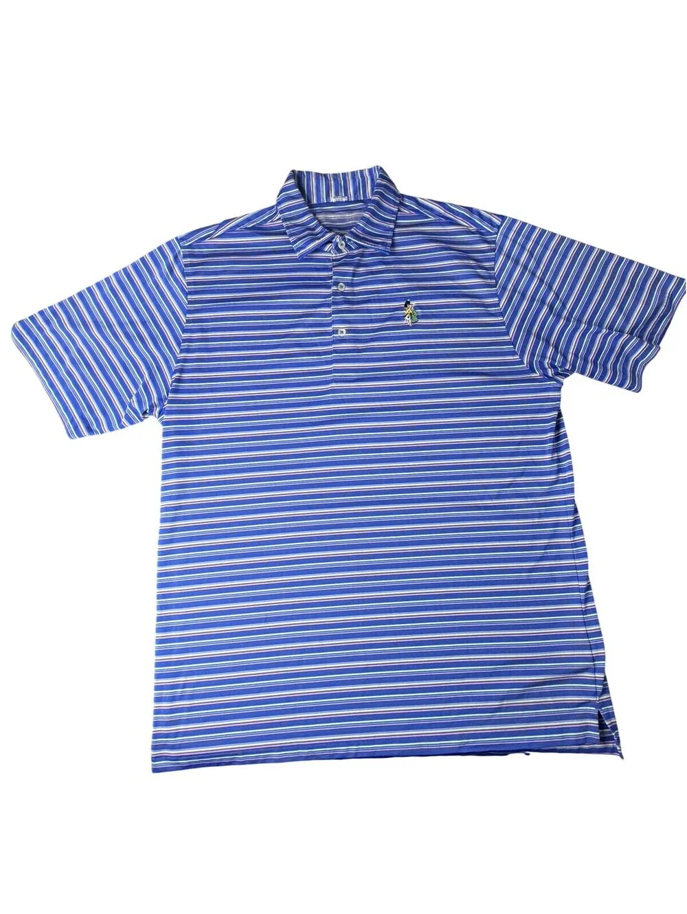 Polo Ralph Lauren Men’s L Blue Striped Classic Fit Polo Embroidered Logo